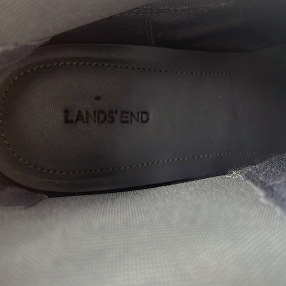 Lands' End Light Blue Suede Chelsea Wedge Ankle Bootie Sz 11B WEAR - Picture 9 of 9